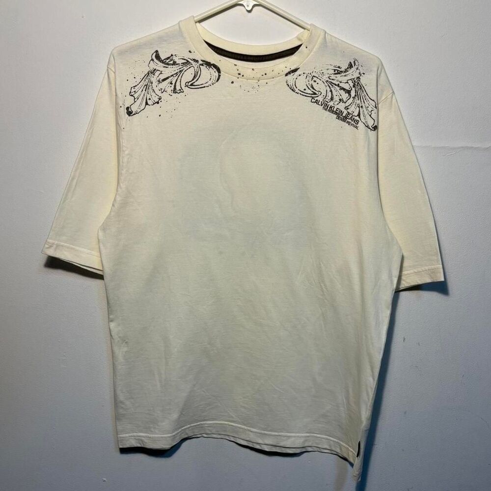 Early 2000s Calvin Klein Jeans Emo Skull Double Sided T-Shirt